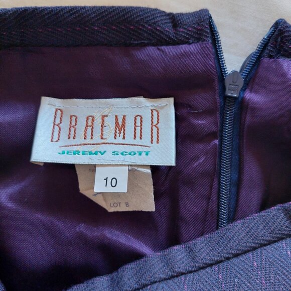 Braemar By Jeremy Scott Long Blazer/Dress Skirt Suit Set, Dark Purple Size 8/10 - Picture 8 of 12